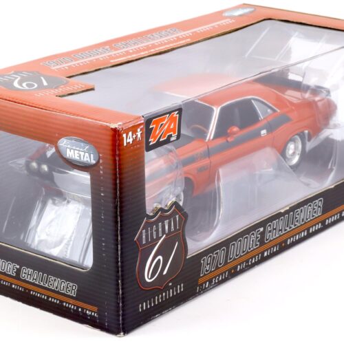 1:18 Highway61 Dodge Challenger T/A 340 Six Pak Coupe 1970 orange metallic