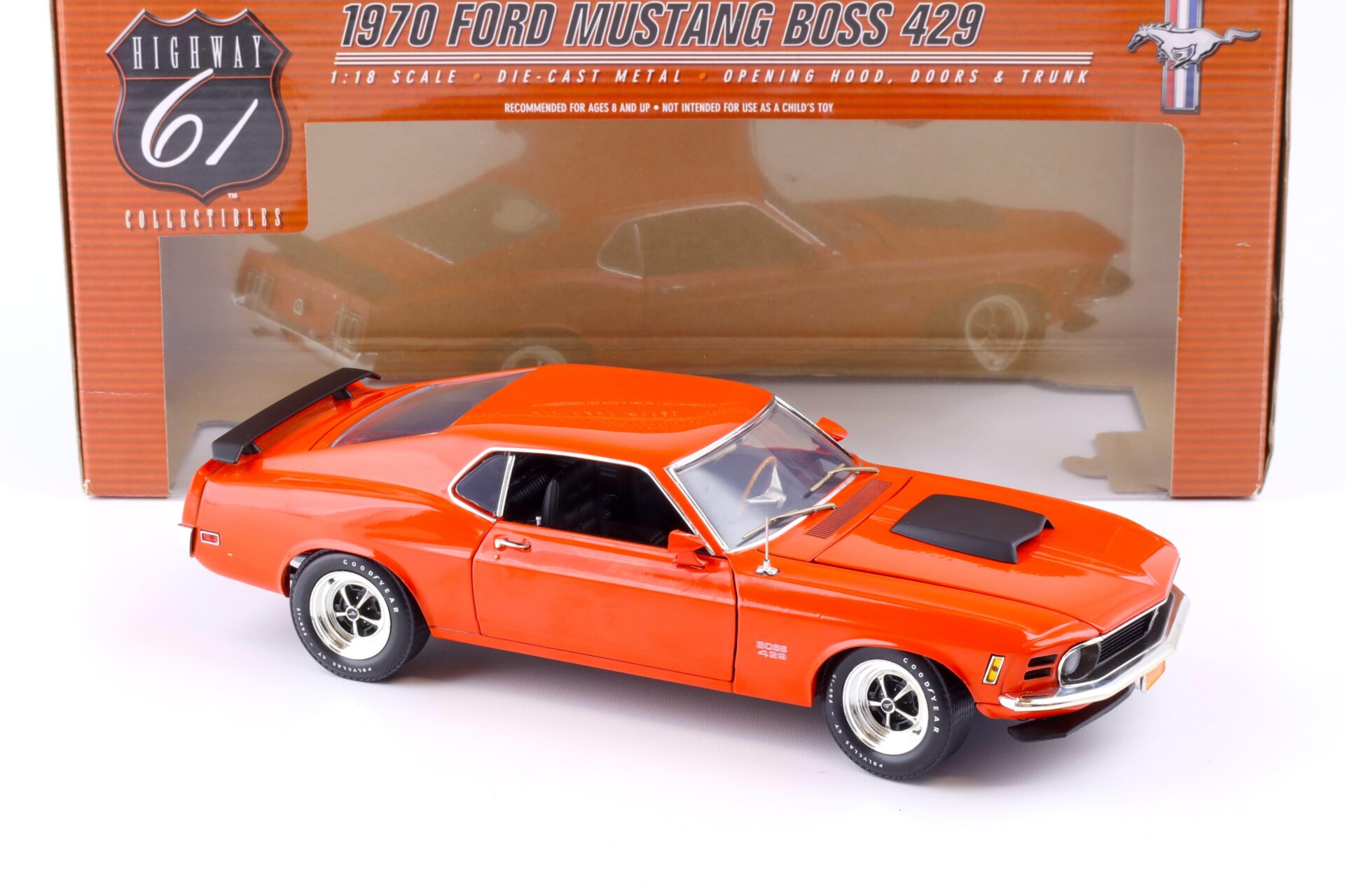 1:18 Highway61 Ford Mustang Boss 429 Coupe 1970 orange-red