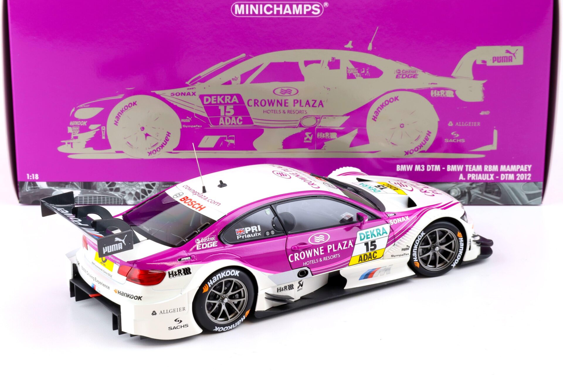 1:18 Minichamps BMW M3 E92 DTM BMW Team RBM Mampaey A.Priaulx DTM 2012