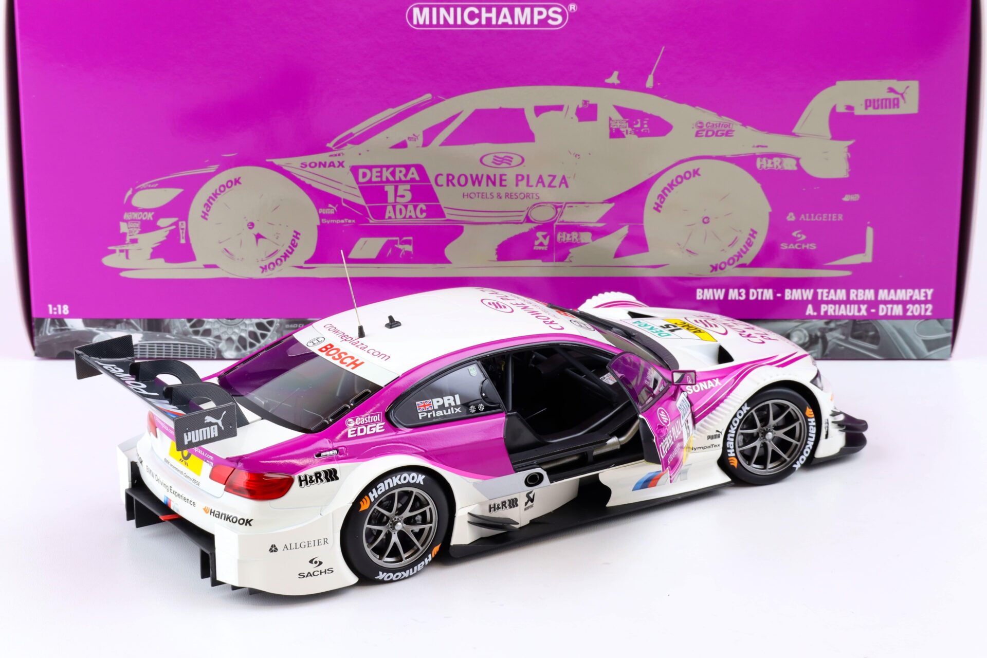 1:18 Minichamps BMW M3 E92 DTM BMW Team RBM Mampaey A.Priaulx DTM 2012