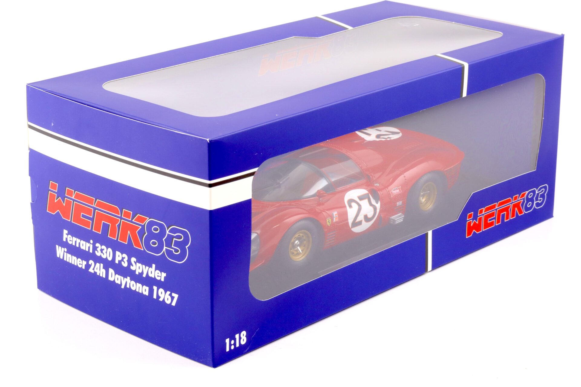 1:18 WERK83 Ferrari 330 P3 Spyder Winner 24h Daytona 1967 Bandini/ Amon #23 red