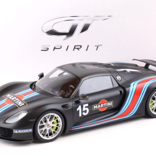 1:12 GT Spirit ZM084 Porsche 918 Spyder Weissach Package matt black Martini Livery