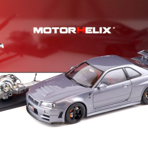 1:18 Motorhelix Nissan Skyline GT-R (R34) NISMO CRS Version gun metallic + engine M83409