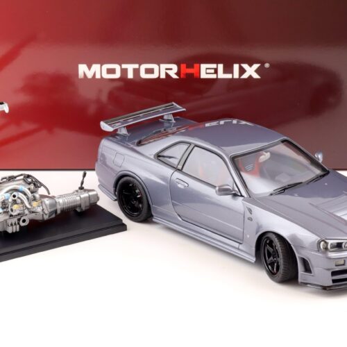 1:18 Motorhelix Nissan Skyline GT-R (R34) NISMO CRS Version gun metallic + engine M83409