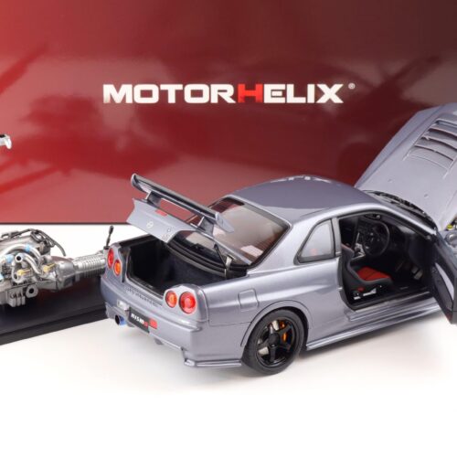 1:18 Motorhelix Nissan Skyline GT-R (R34) NISMO CRS Version gun metallic + engine M83409