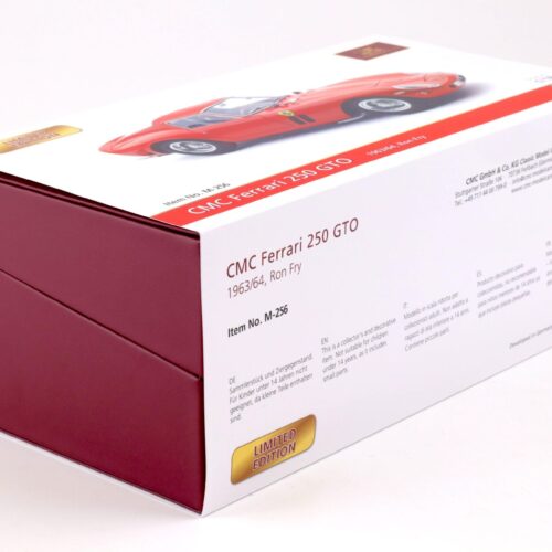 1:18 CMC Ferrari 250 GTO RHD 1963/64 London Motor Show Ron Fry red M-256