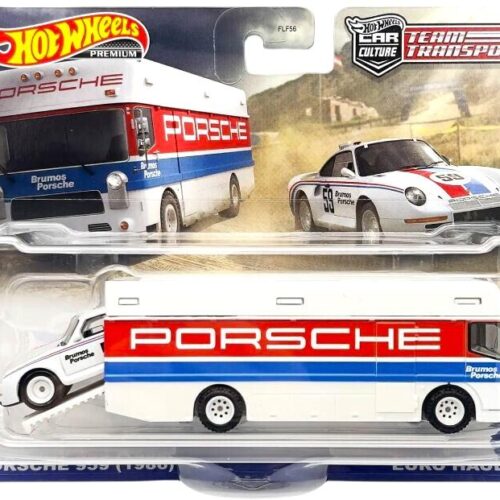1:64 Hot Wheels Premium 2024 Team Transport Porsche 959 Brumos + Euro Hauler
