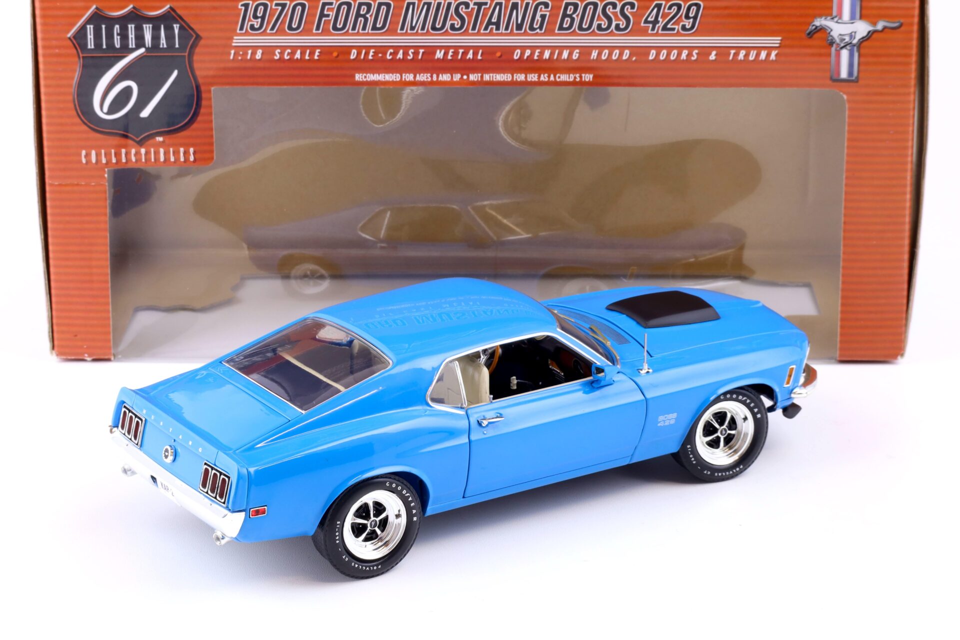 1:18 Highway61 Ford Mustang Boss 429 Coupe 1970 Grabber blue 50591