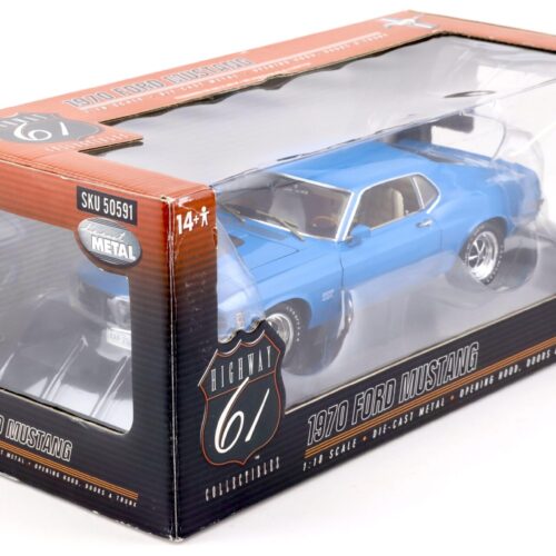 1:18 Highway61 Ford Mustang Boss 429 Coupe 1970 Grabber blue 50591