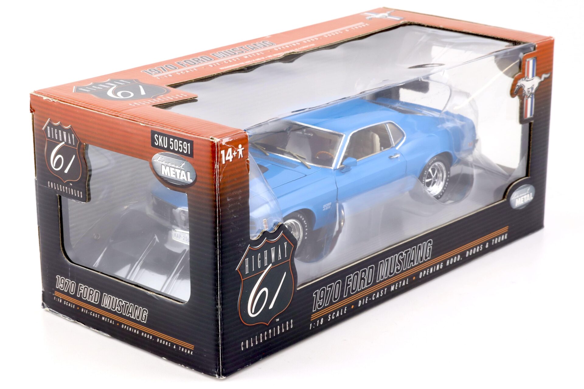 1:18 Highway61 Ford Mustang Boss 429 Coupe 1970 Grabber blue 50591