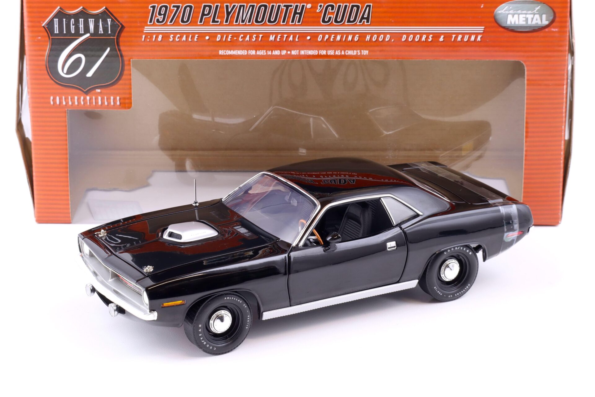 1:18 Highway61 Plymouth Hemi Cuda Coupe 1970 black 50615