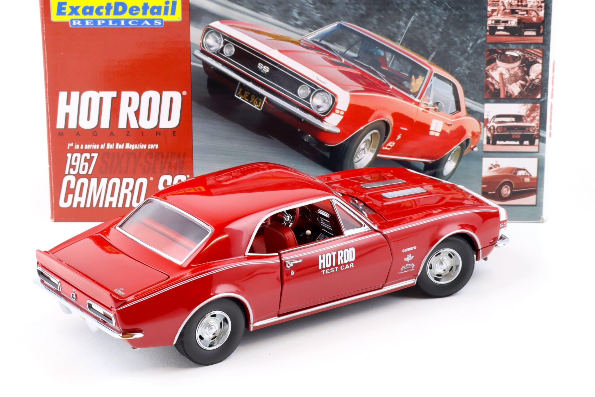 1:18 Exact Detail 1967 Chevrolet Camaro SS Coupe Hot Rod Test Car red WCC220