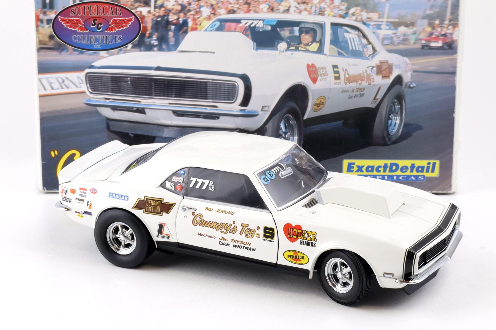 1:18 Exact Detail Supercar Chevrolet Camaro Pro Stock Grumpys Toy white WCC227