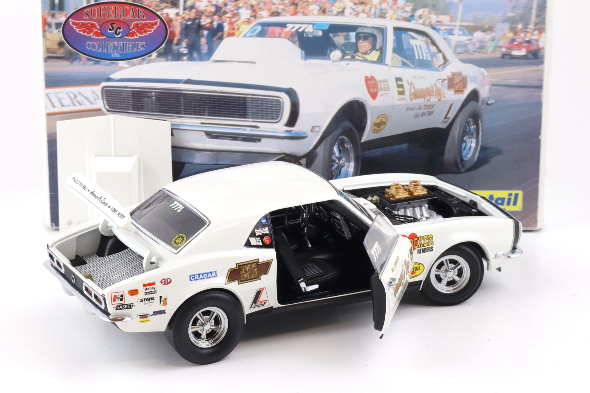 1:18 Exact Detail Supercar Chevrolet Camaro Pro Stock Grumpys Toy white WCC227
