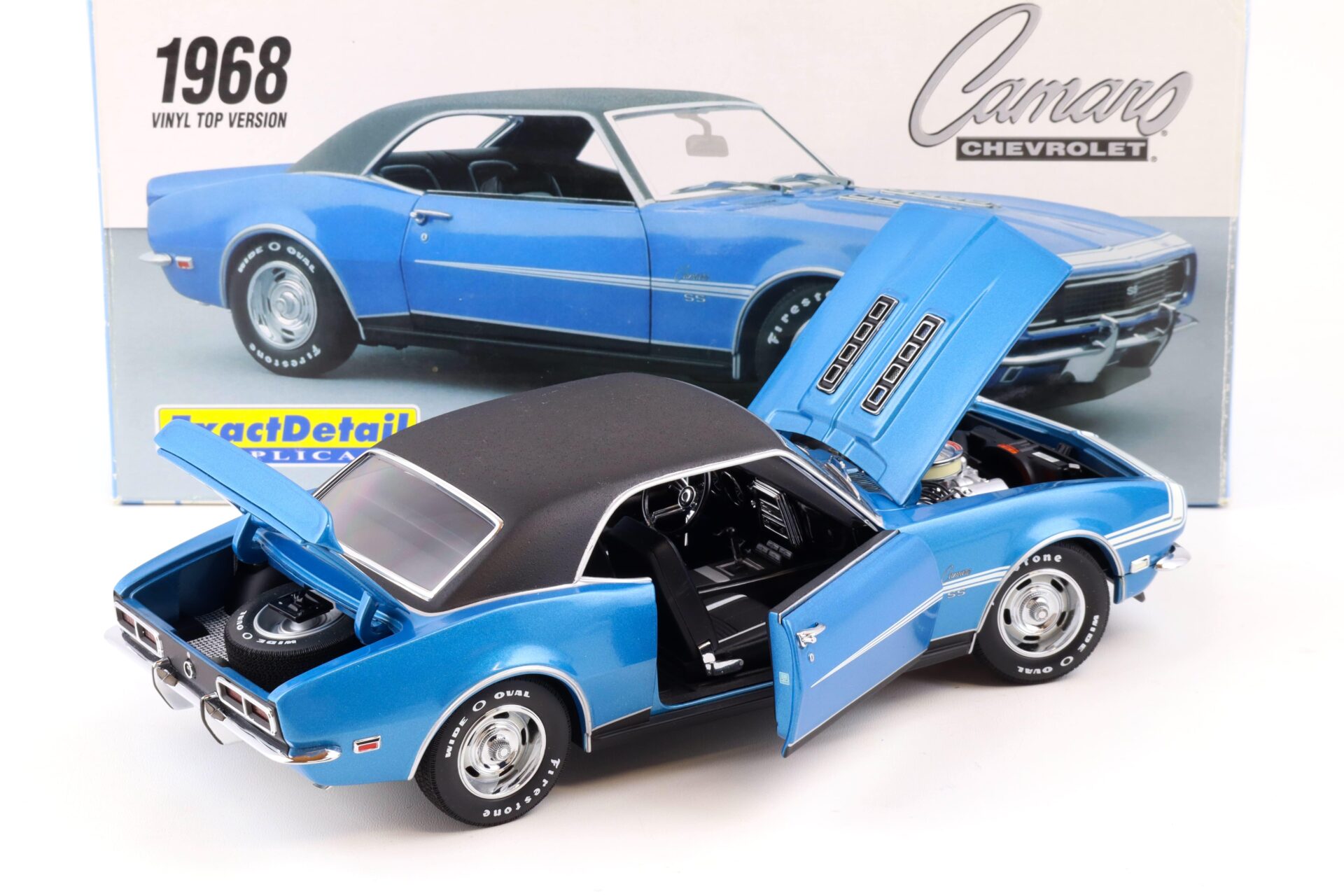 1:18 Exact Detail 1968 Chevrolet Camaro SS 396 Coupe blue metallic/ vinyl Top WCC221B