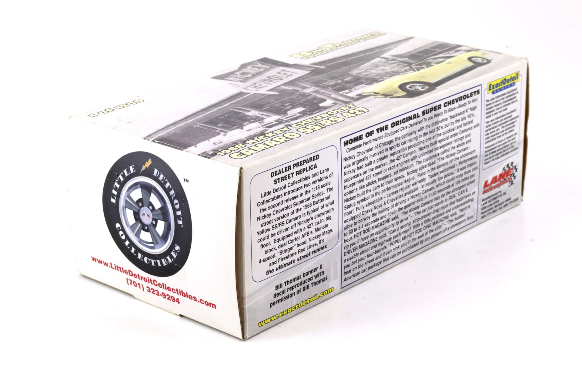 1:18 Exact Detail 1968 Chevrolet Camaro SS/RS 427 Nickey Bill Thomas yellow