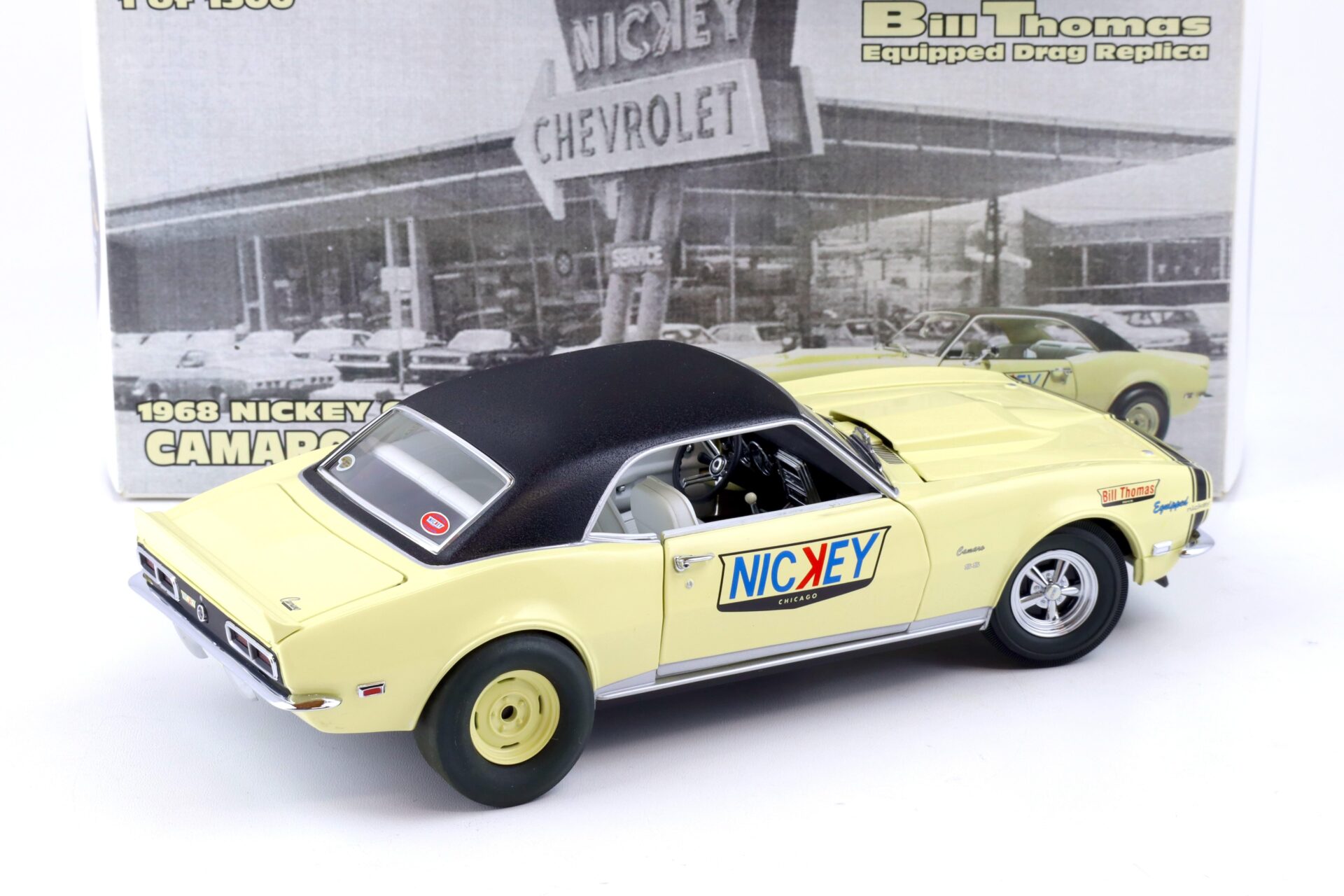 1:18 Exact Detail 1968 NICKEY Chevrolet Camaro SS/RS 427 Bill Thomas beige
