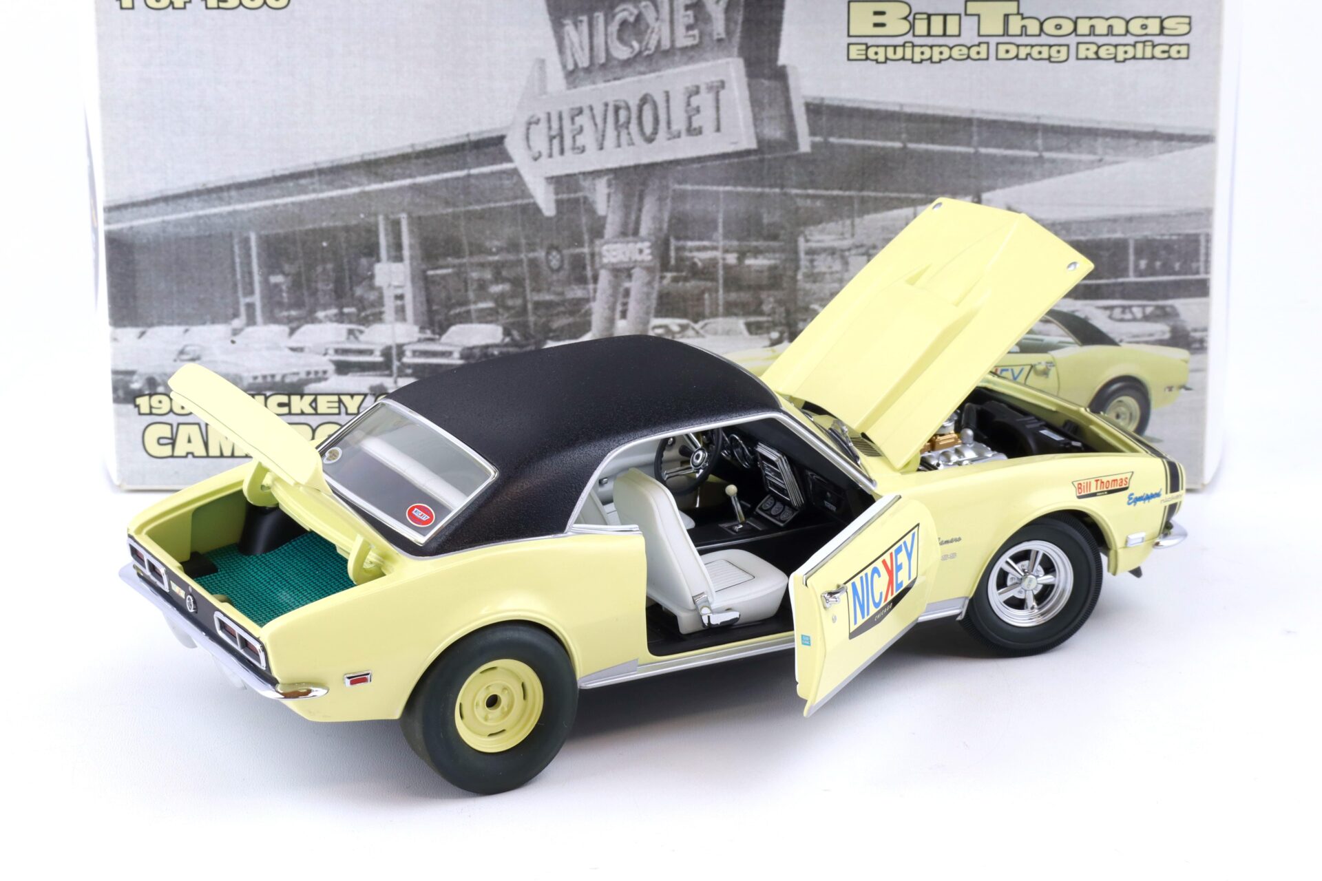 1:18 Exact Detail 1968 NICKEY Chevrolet Camaro SS/RS 427 Bill Thomas beige