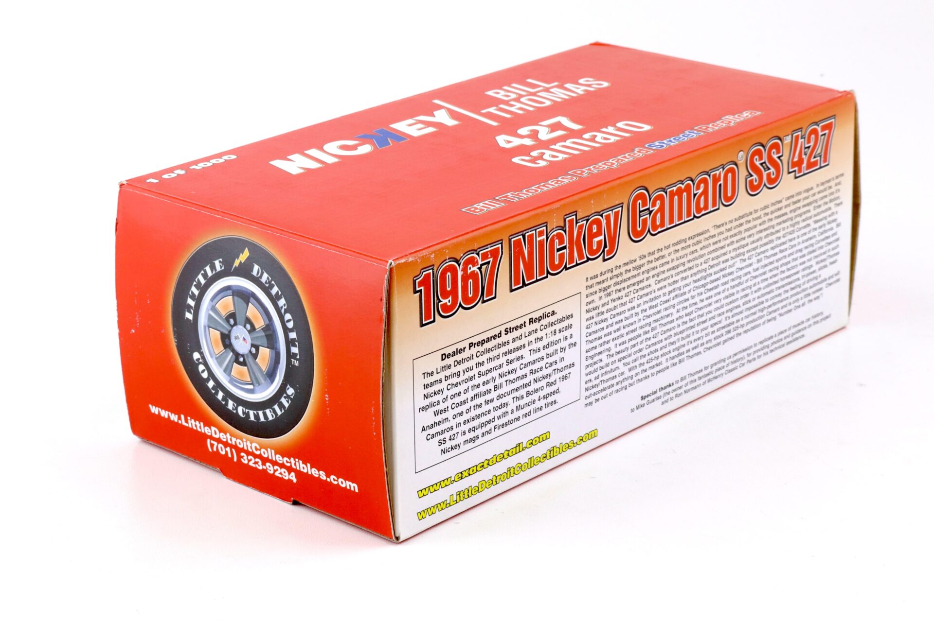 1:18 Exact Detail 1967 Chevrolet Camaro 427 Nickey Bill Thomas red WCC209S