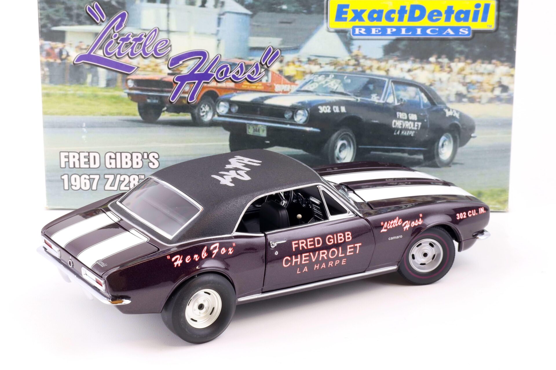 1:18 Exact Detail FRED GIBBÂ´s 1967 Chevrolet Camaro Z/28 Stock Eliminator Little Hoss
