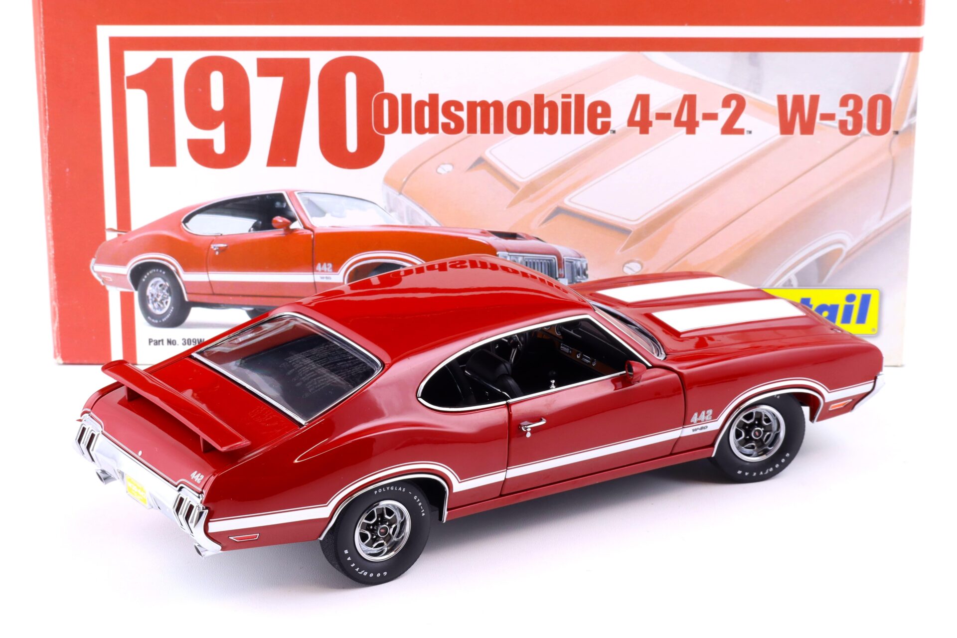 1:18 Exact Detail 1970 Oldsmobile 442 W-30 Coupe red/ white WCC309W