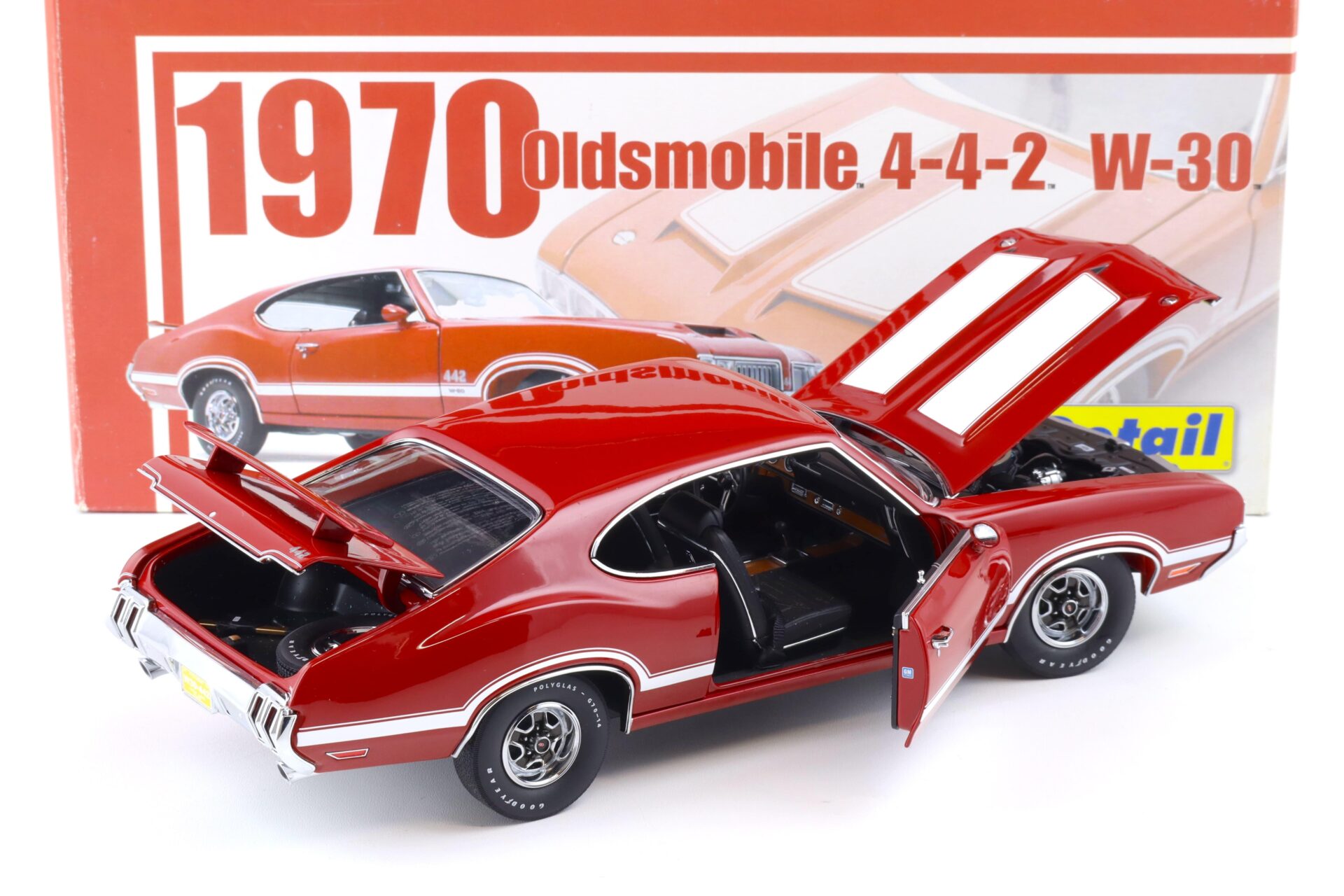 1:18 Exact Detail 1970 Oldsmobile 442 W-30 Coupe red/ white WCC309W