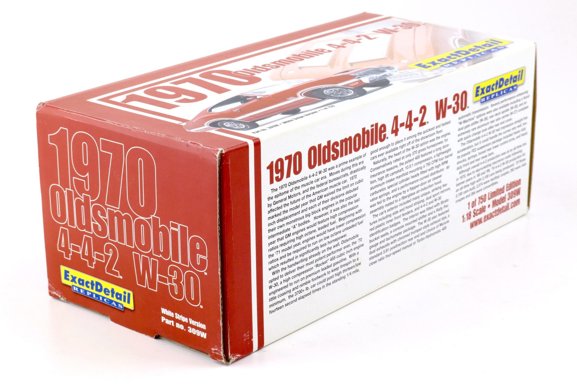 1:18 Exact Detail 1970 Oldsmobile 442 W-30 Coupe red/ white WCC309W