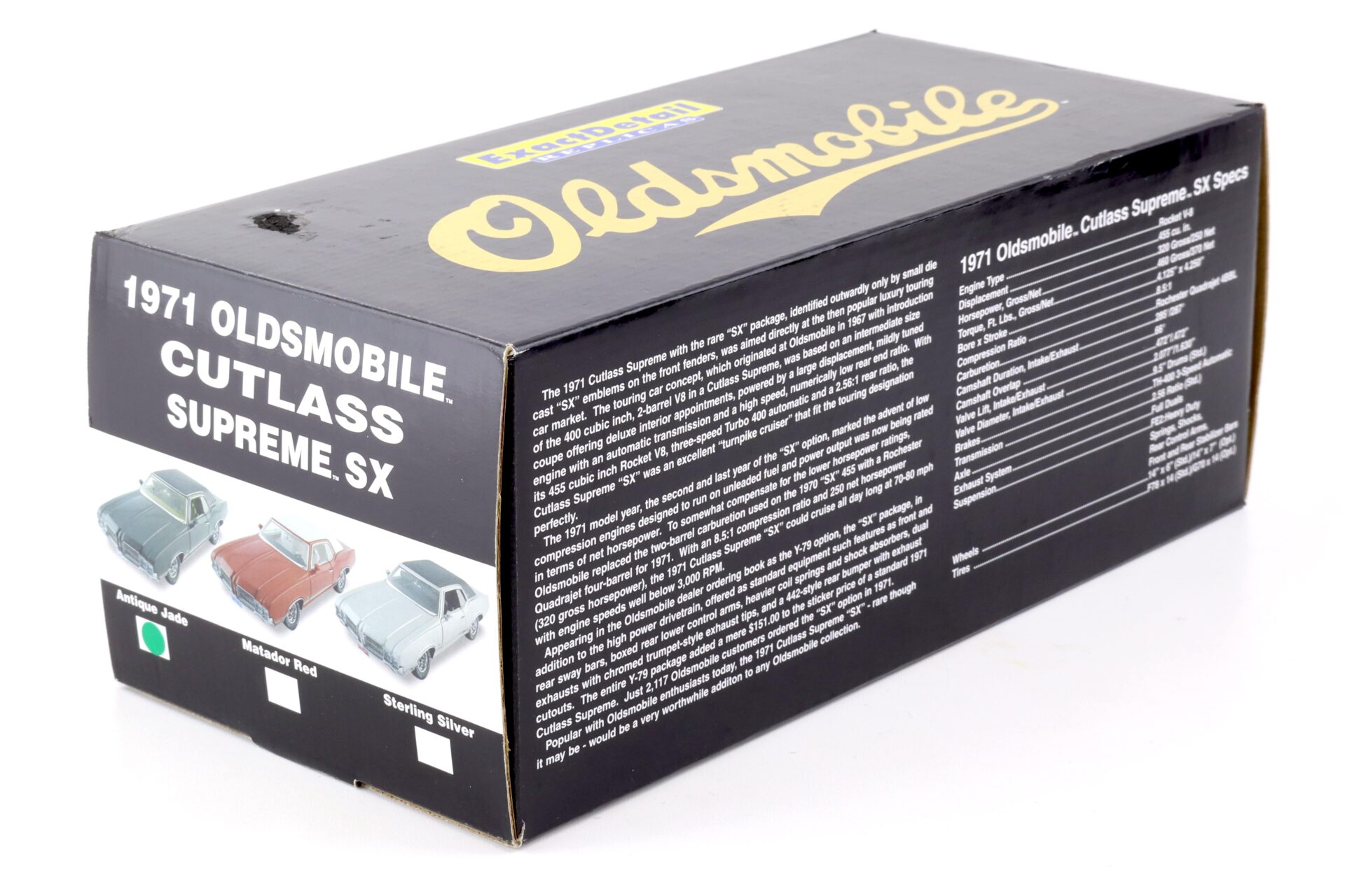 1:18 Exact Detail 1971 Oldsmobile Cutlass Supreme SX Coupe antique Jade WCC310A