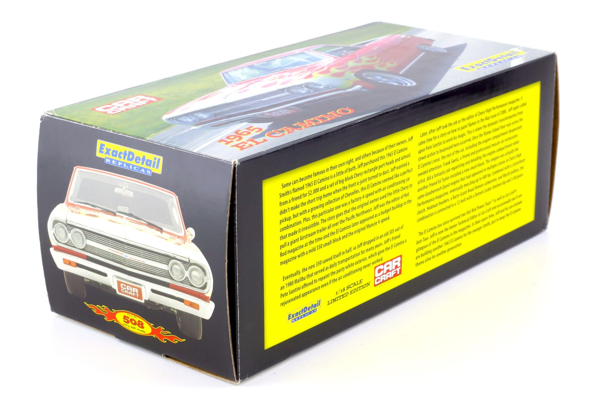 1:18 Exact Detail 1965 Chevrolet El Camino Car Craft red with flames WCC508