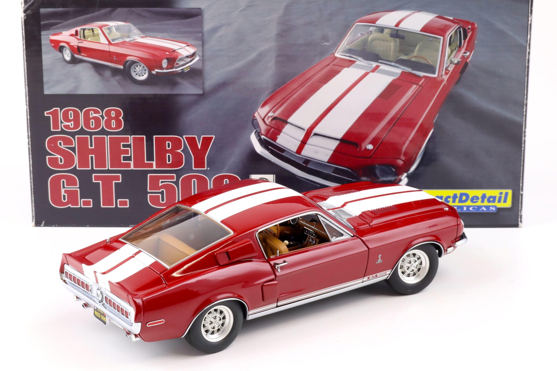 1:18 Exact Detail 1968 Shelby GT 500 Coupe Candyapple red/ white WCC702