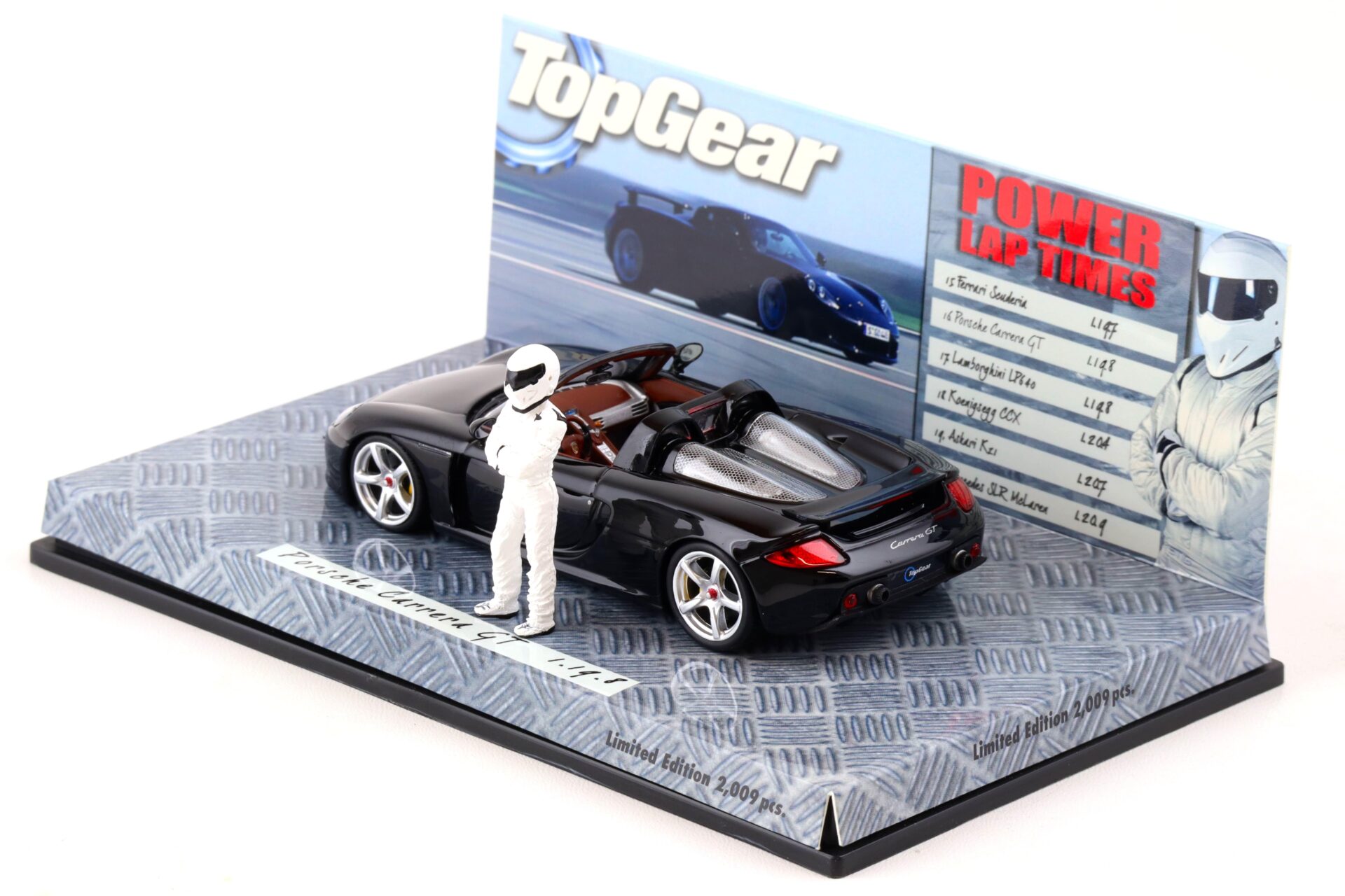 1:43 Minichamps Porsche Carrera GT 2003 black TOP Gear with figure