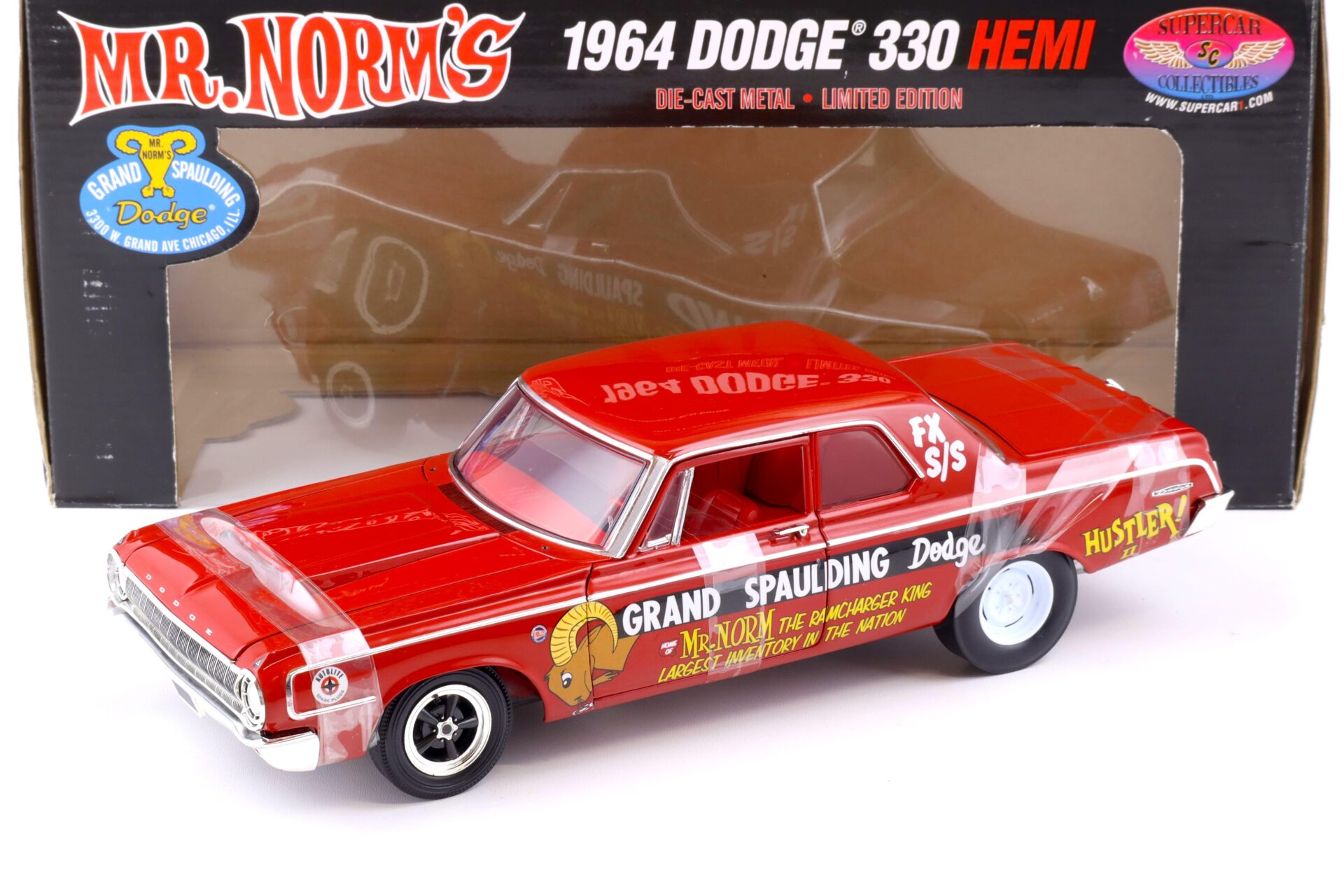 1:18 Highway61 Supercar 1964 Dodge 330 Hemi Mr. Norms Grand Spaulding Dodge red 50254