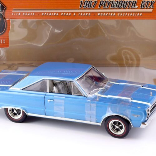 1:18 Highway61 Plymouth GTX 1967 blue metallic/ white stripes 50051