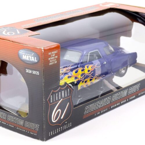 1:18 Highway61 Studebaker Custom Coupe blue metallic with yellow flames 50125