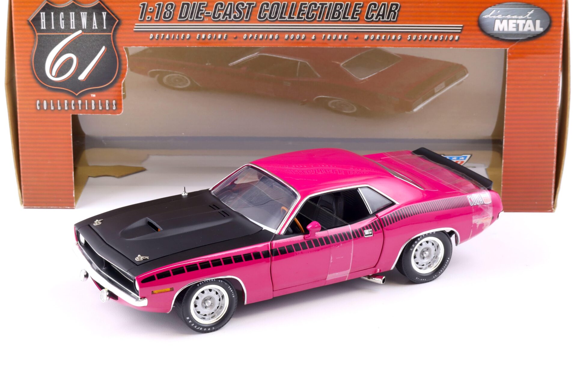 ID 86350 orig 1.jpg 1:18 Highway61 Plymouth Cuda AAR Coupe 1970 Moulin Rouge pink 50408