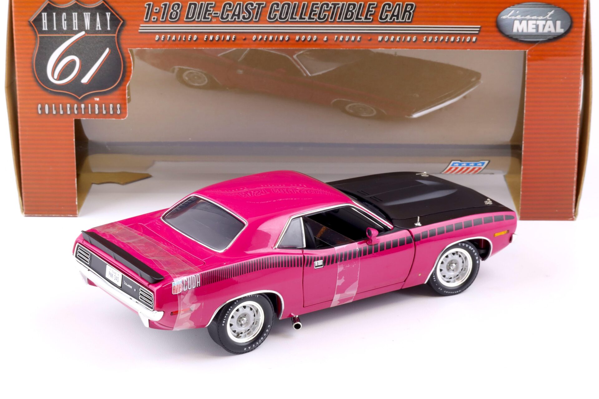 1:18 Highway61 Plymouth Cuda AAR Coupe 1970 Moulin Rouge pink 50408