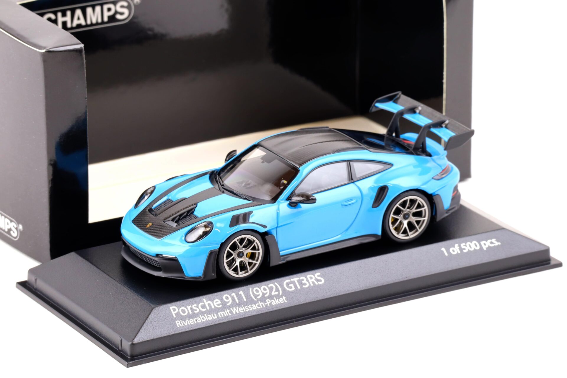 1:43 Minichamps Porsche 911 (992) GT3 RS Weissach Package 2023 Riviera blue