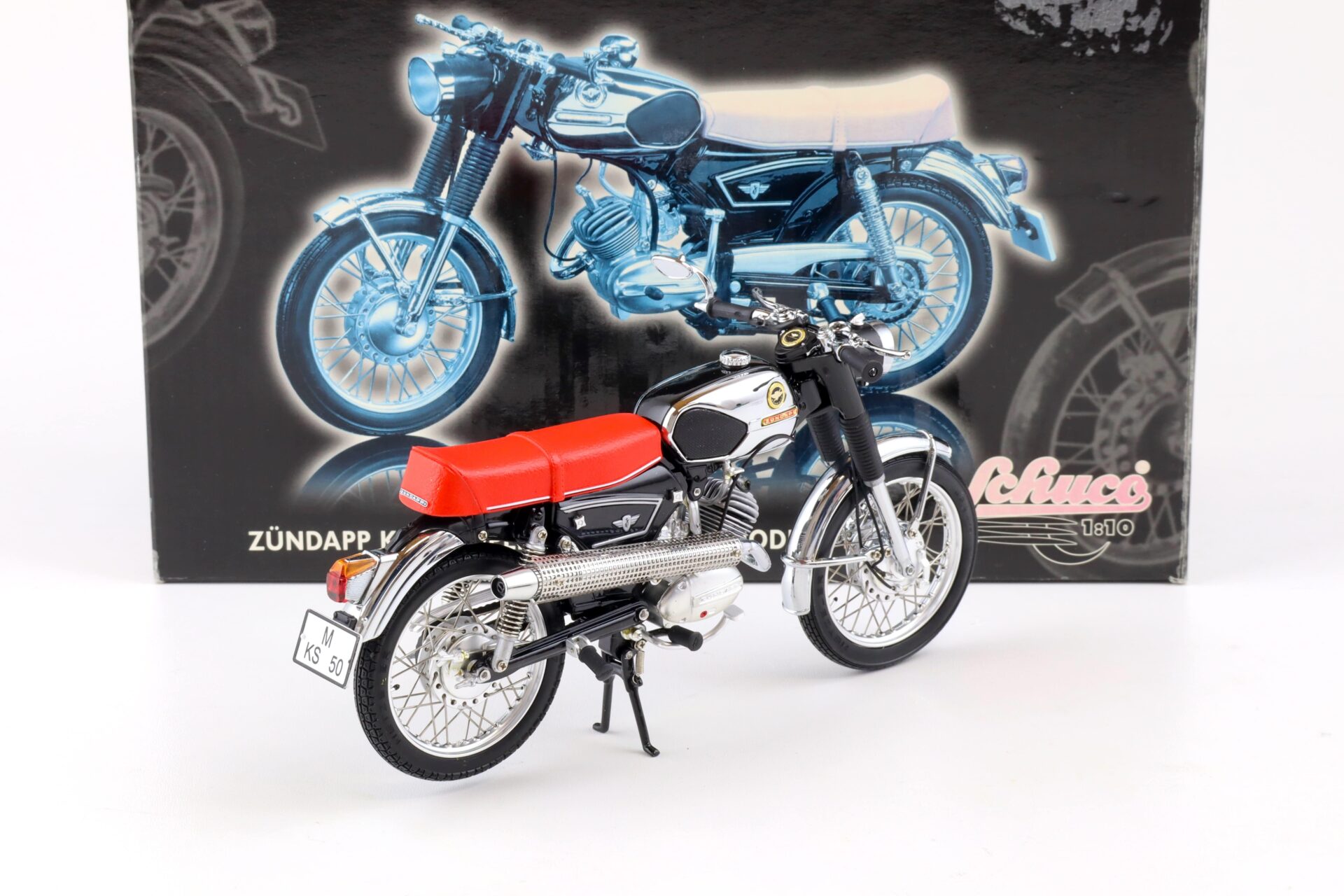 1:10 Schuco Zündapp KS 50 Super Sport Motorrad black/ red 06615