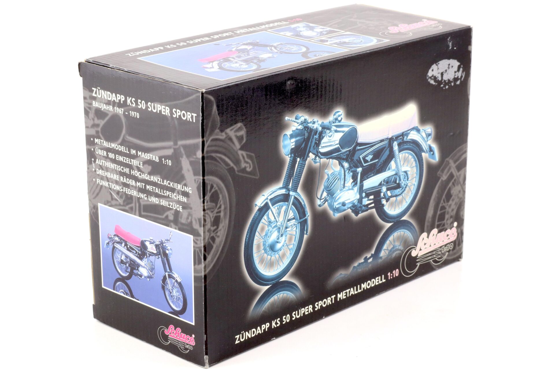 1:10 Schuco Zündapp KS 50 Super Sport Motorrad black/ red 06615