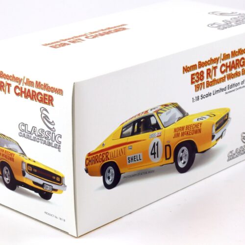 1:18 Classic Carlectables Chrysler E38 R/T Charger 1971 Bathurst Works Entry Beechey #41