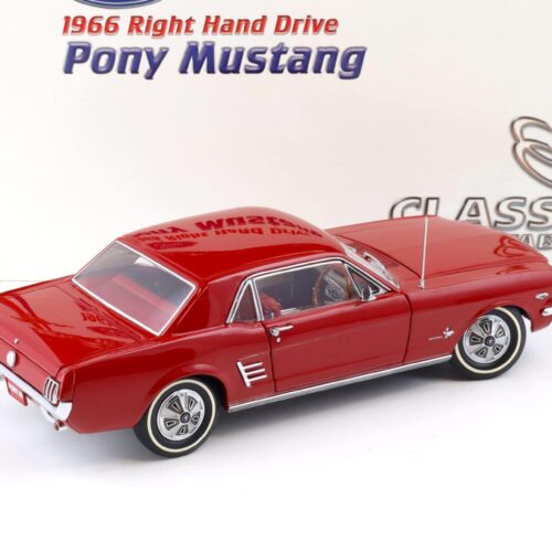 1:18 Classic Carlectables 1966 Ford Mustang Pony RHD Coupe red 18078