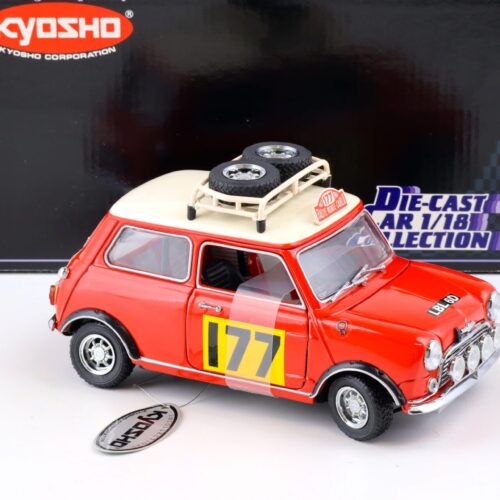 1:18 Kyosho 1967 Morris Mini Cooper 1275S Rally Monte Carlo #177 red/ white - Image 2