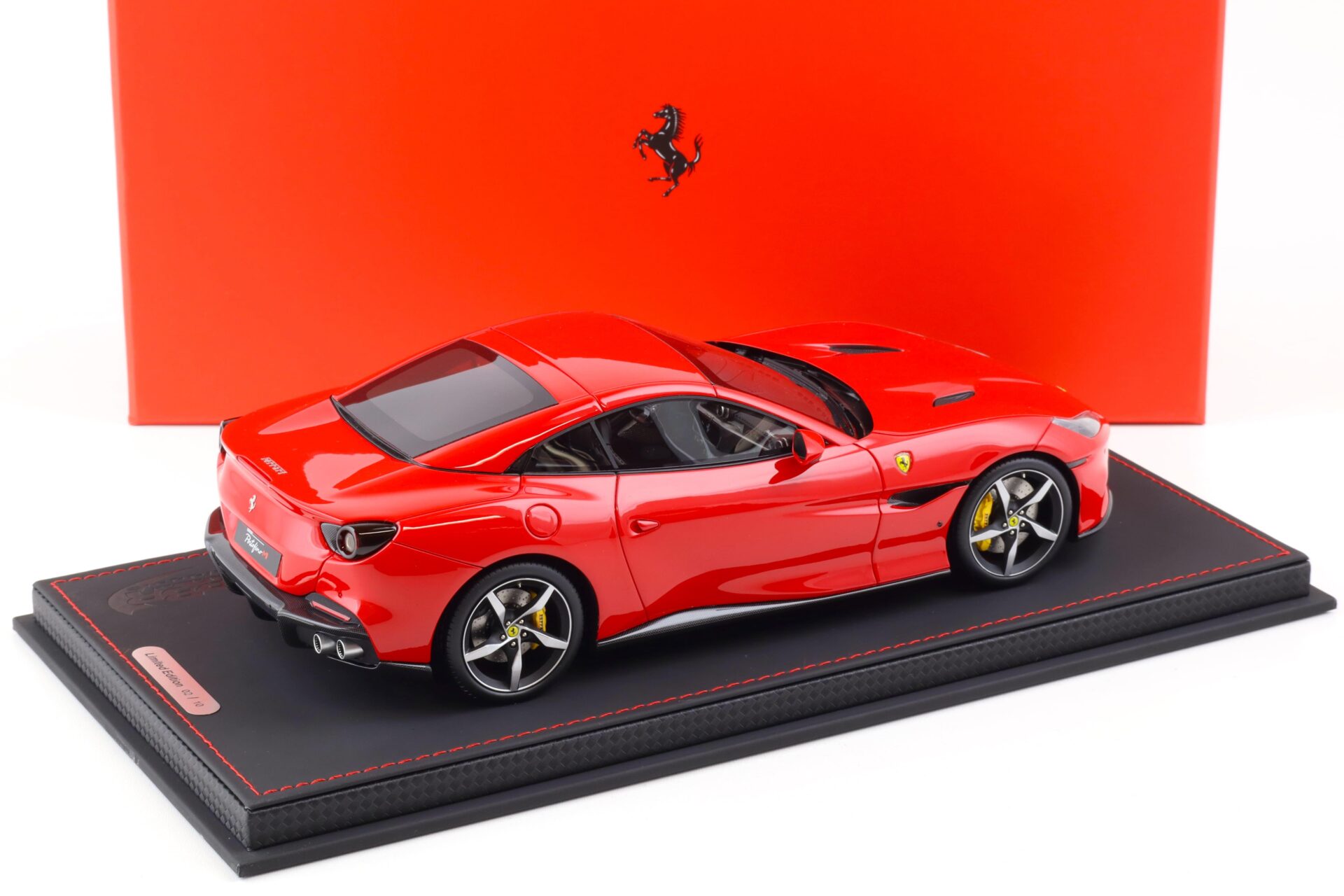 1:18 BBR Ferrari Portofino M Spider closed roof 2020 Rosso Corsa with Showcase - Limited 10 pcs.