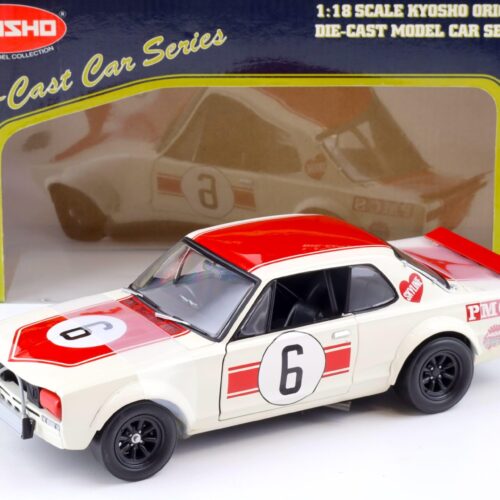 1:18 Kyosho Nissan Skyline 2000 GT-R (KPGC10) Racing #6 white/red 08122R