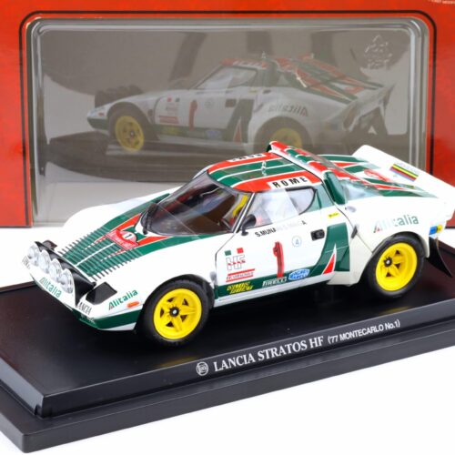 1:18 Kyosho Lancia Stratos HF Rally Alitalia 1977 Monte Carlo #1 with lights 08139B