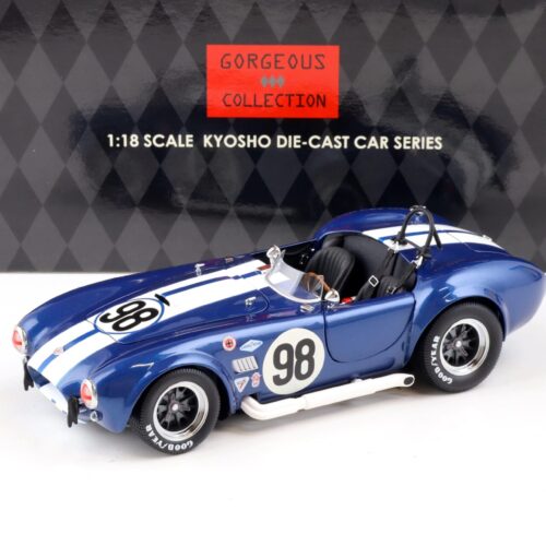 1:18 Kyosho Shelby Cobra 427 S/C Racing Screen #98 blue metallic 08046CS