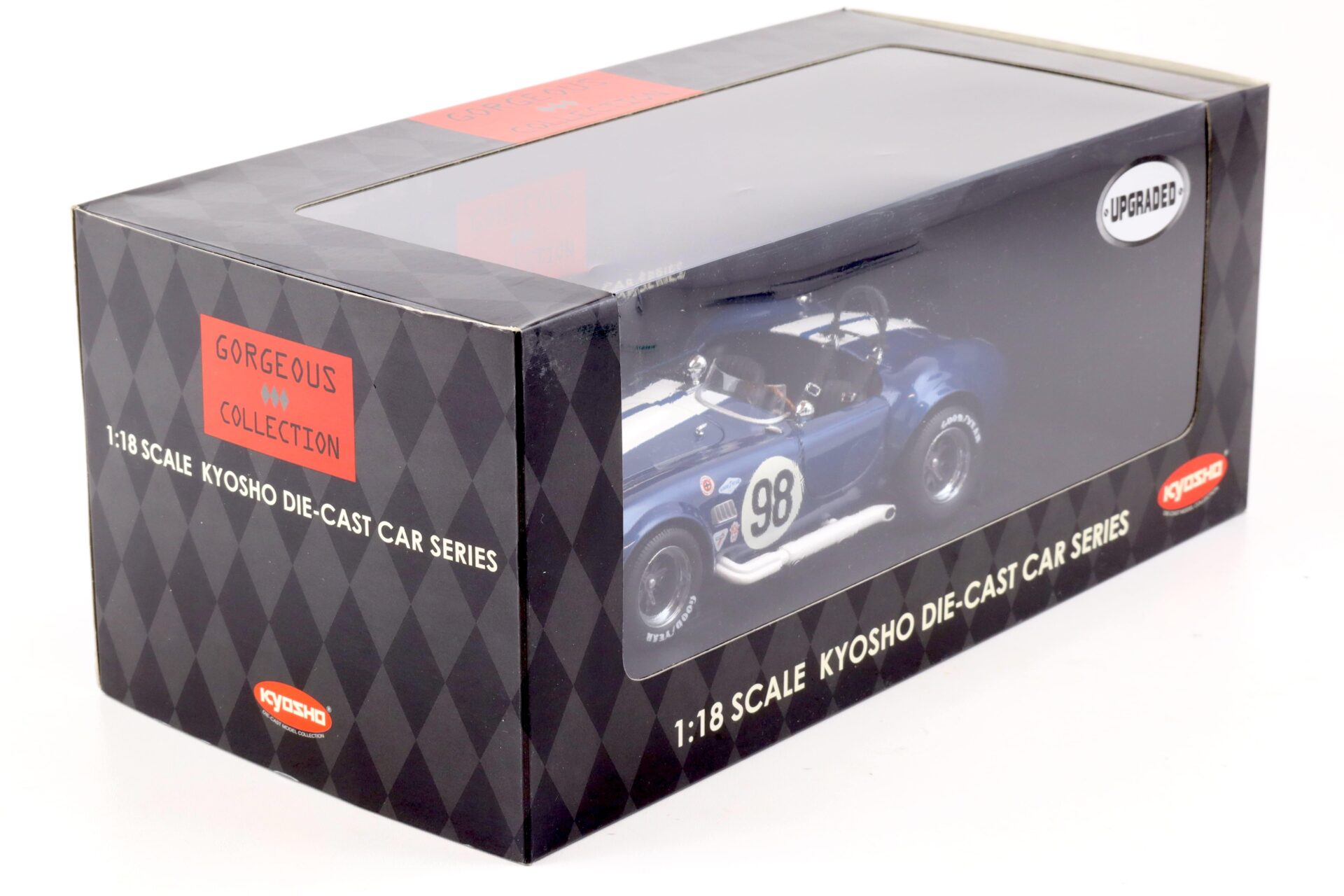 1:18 Kyosho Shelby Cobra 427 S/C Racing Screen #98 blue metallic 08046CS