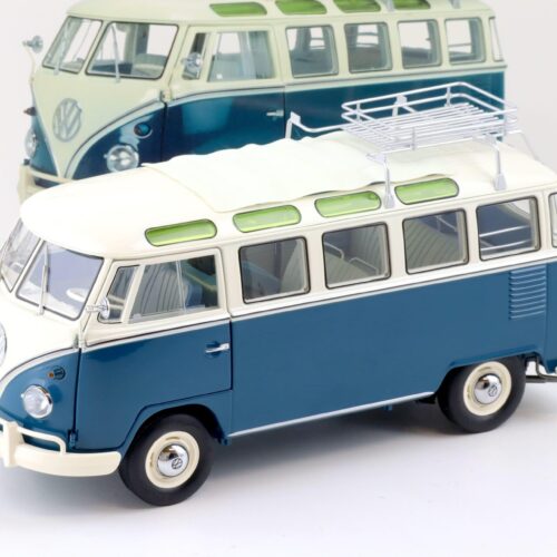 1:18 Schuco VW T1b Samba Bus Wintersport blue/ white 450037600