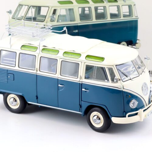 1:18 Schuco VW T1b Samba Bus Wintersport blue/ white 450037600