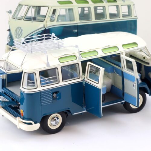 1:18 Schuco VW T1b Samba Bus Wintersport blue/ white 450037600